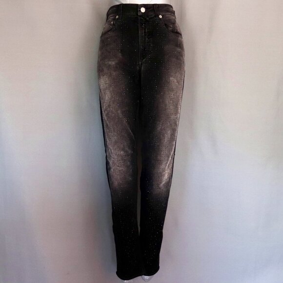 Ralph Lauren Purple Label 28 Black Velvet Pants Rhinestone Embellished 105 - Picture 14 of 15